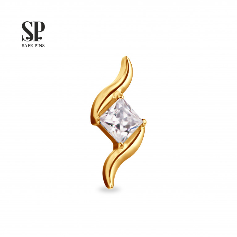 Wave top with CZ crystals