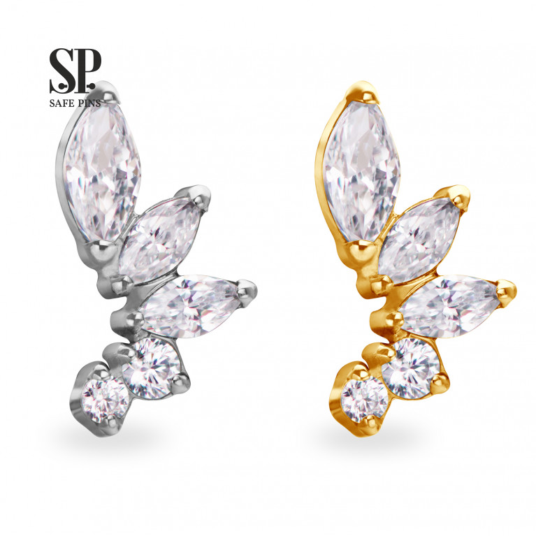 Marquise Coil Cluster with Clear CZ