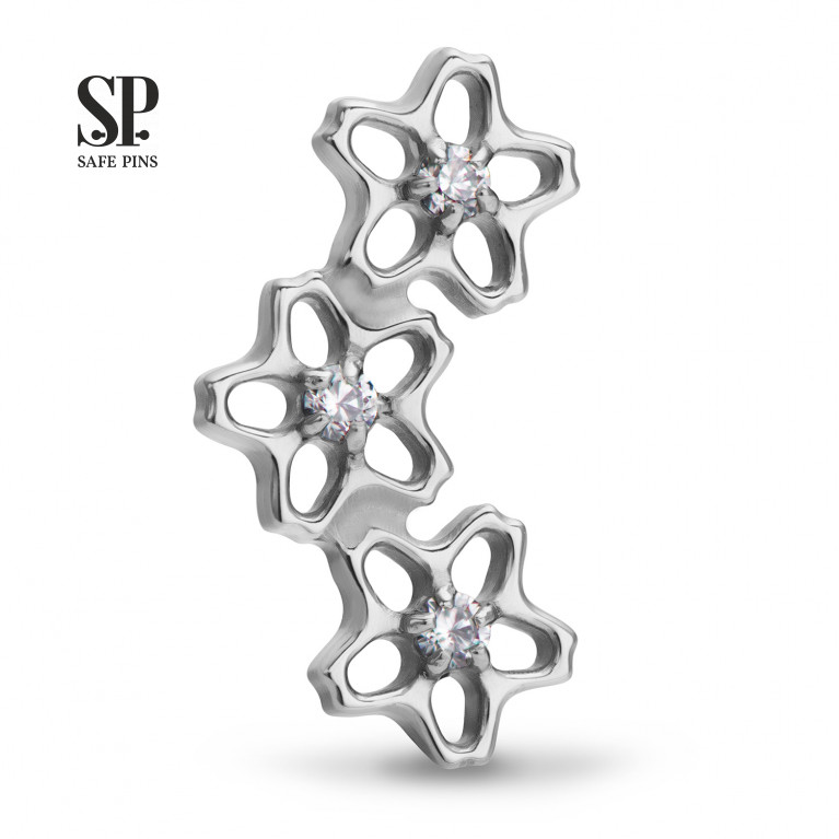 Flowers top with Clear CZ