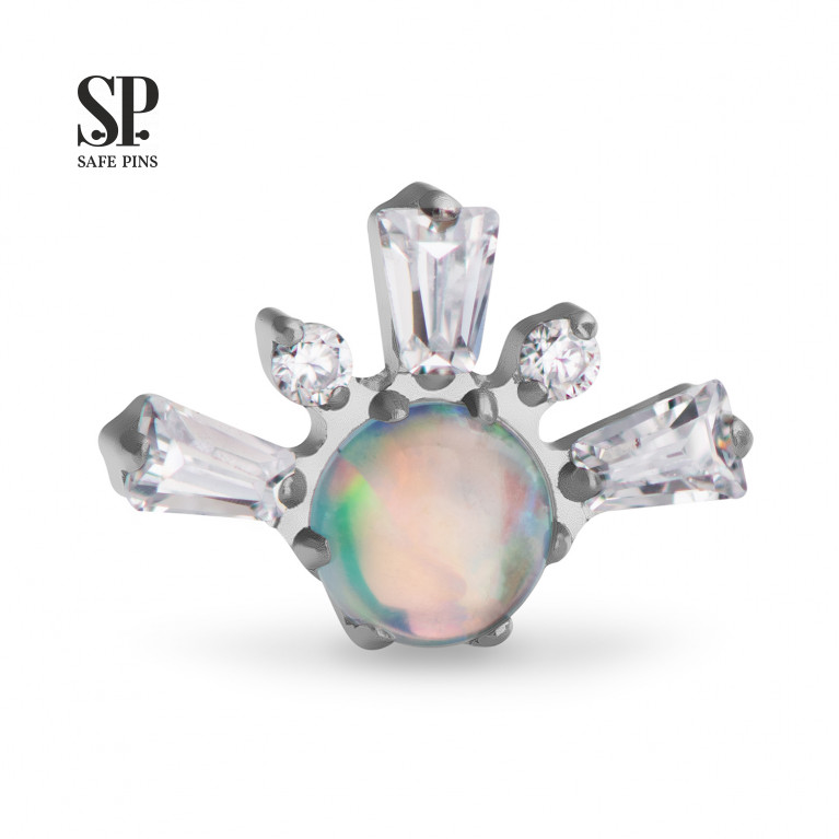 Rise top with white opal