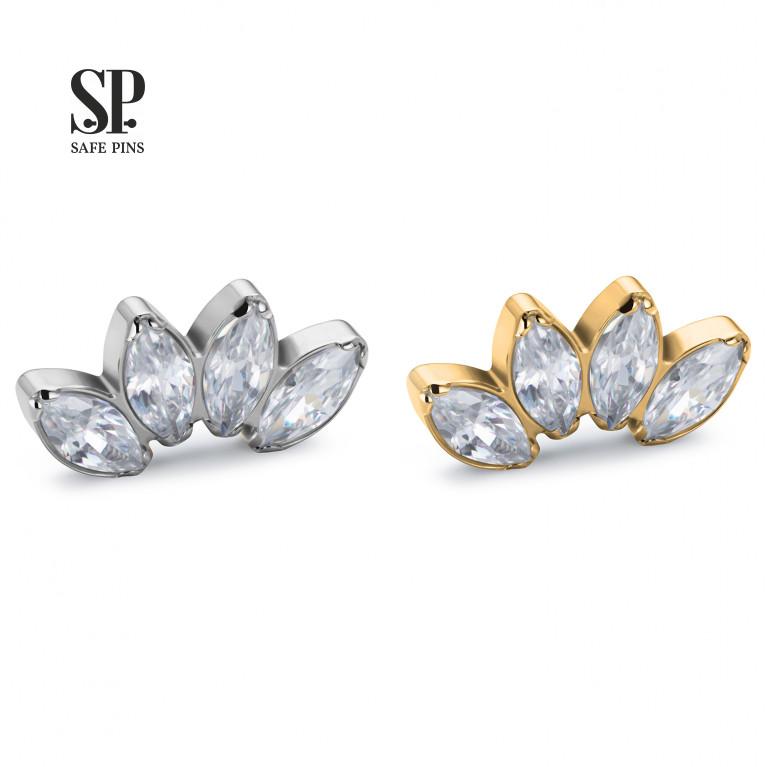 Quadruple Marquise Cluster (ver. 3) with Clear CZ