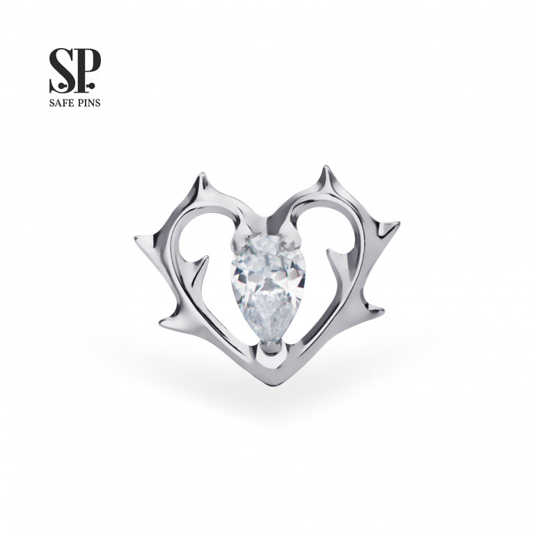 Thorny Heart top with Clear CZ