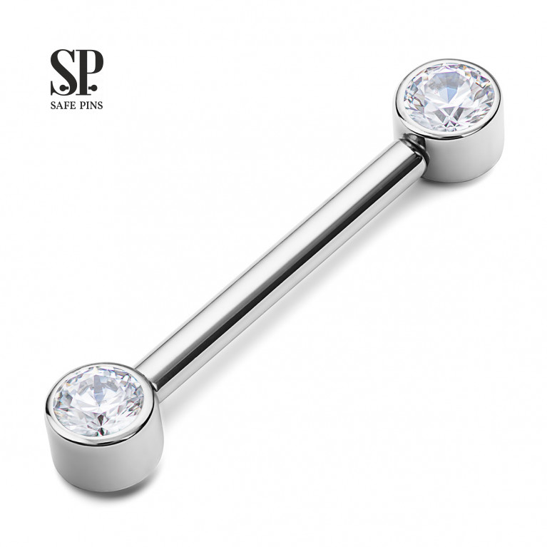 Internal Nipple Barbell with Clear CZ